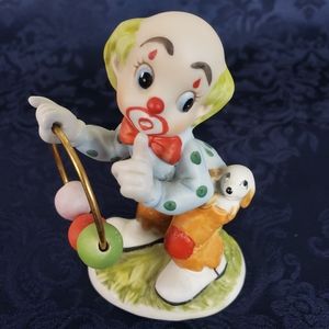 Lefton VTG China Hand Painted Clown Figurine #01881 Circus Ring Cake Topper